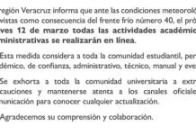 POR NORTE, UV SUSPENDE CLASES!